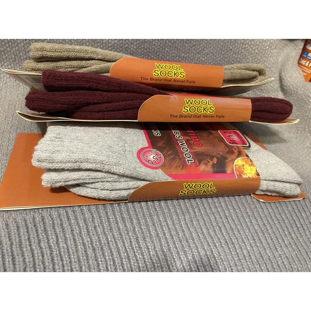US Merino Lambs Wool Thermal Women's Mid Calf Socks Size 9-11 Assorted Colors